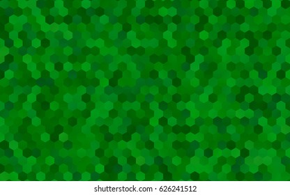 Dark green vector polygonal illustration, which consist of hexagons. Hexagonal design for your business. Creative geometric background in Origami style with gradient