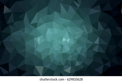 Dark Green vector polygonal illustration, which consist of triangles. Triangular design for your business. Creative geometric background in Origami style with gradient