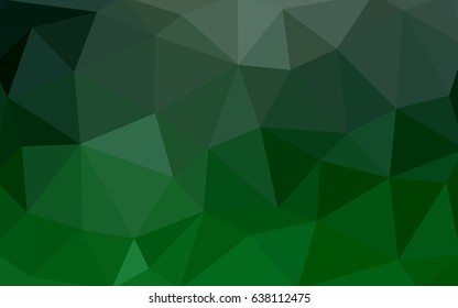 Dark Green vector polygonal illustration, which consist of triangles. Triangular pattern for your business design. Geometric background in Origami style with gradient. 