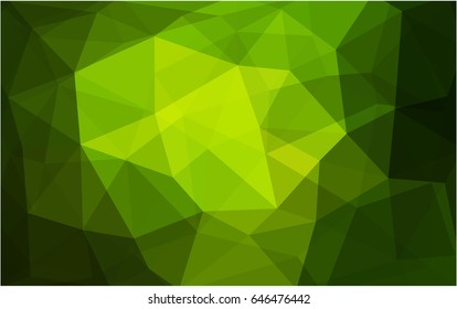 Dark Green vector polygonal illustration, which consist of triangles. Triangular pattern for your business design. Geometric background in Origami style with gradient. 