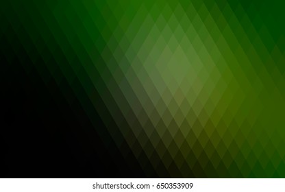 Dark Green vector polygonal illustration consisting of rectangles. Rectangular design for your business. Creative geometric background in origami style with gradient.