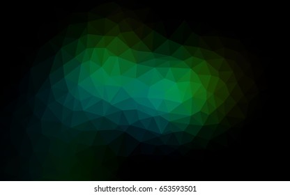 Dark Green vector polygonal illustration, which consist of triangles. Triangular design for your business. Creative geometric background in Origami style with gradient