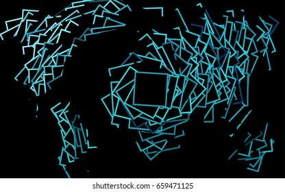 Dark Green vector polygonal illustration consisting of rectangles. Rectangular design for your business. Creative geometric background in origami style with gradient.