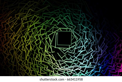 Dark green vector polygonal illustration, which consist of rectangles. Rectangular pattern for your business design. Geometric background in Origami style with gradient. 