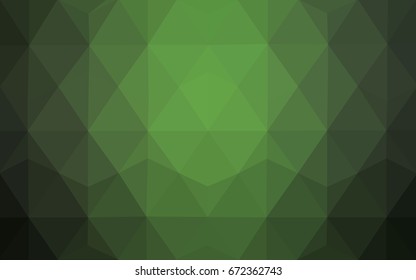 Dark Green vector polygonal illustration, which consist of triangles. Triangular pattern for your business design. Geometric background in Origami style with gradient. 