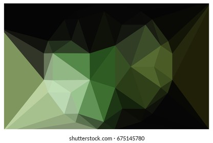 Dark Green vector polygonal illustration, which consist of triangles with a gemstone in center. Triangular design of a huge diamond for your business. Creative geometric background of gems.