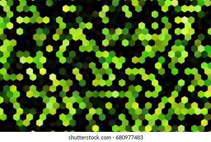 Dark Green vector polygonal illustration, which consist of hexagons. Hexagonal design for your business. Creative geometric background in Origami style with gradient