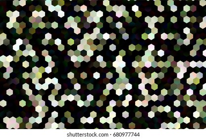 Dark Green vector polygonal illustration, which consist of hexagons. Hexagonal design for your business. Creative geometric background in Origami style with gradient