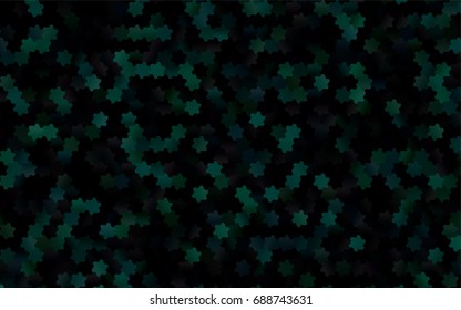 Dark Green vector polygonal illustration, which consist of hexagons. Hexagonal design for your business. Creative geometric background in Origami style with gradient