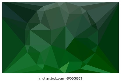 Dark Green vector polygonal illustration, which consist of triangles with a gemstone in center. Triangular design of a huge diamond for your business. Creative geometric background of gems.