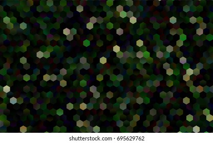 Dark Green vector polygonal illustration, which consist of hexagons. Hexagonal design for your business. Creative geometric background in Origami style with gradient