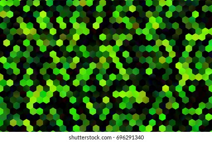 Dark Green vector polygonal illustration, which consist of hexagons. Hexagonal design for your business. Creative geometric background in Origami style with gradient