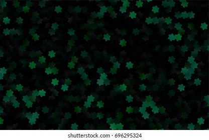 Dark Green vector polygonal illustration, which consist of hexagons. Hexagonal pattern for your business design. Geometric background in Origami style with gradient. 