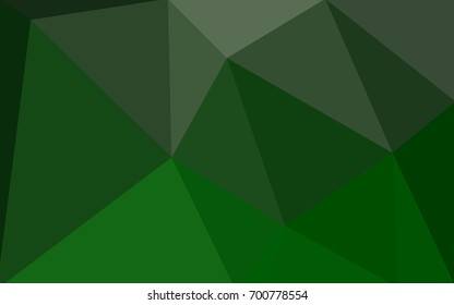 Dark Green vector polygonal illustration, which consist of triangles. Triangular pattern for your business design. Geometric background in Origami style with gradient. 