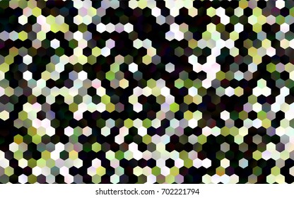 Dark Green vector polygonal illustration, which consist of hexagons. Hexagonal pattern for your business design. 