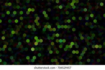 Dark Green vector polygonal illustration, which consist of hexagons. Hexagonal design for your business. Creative geometric background in Origami style with gradient