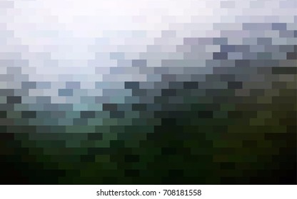 Dark Green vector polygonal illustration, which consist of rectangles. Rectangular pattern for your business design. Geometric background in Origami style with gradient. 