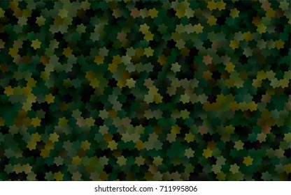 Dark Green vector polygonal illustration, which consist of hexagons. Hexagonal design for your business. Creative geometric background in Origami style with gradient