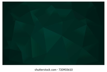 Dark Green vector polygonal illustration, which consist of triangles. Triangular pattern for your business design. Geometric background in Origami style with gradient. 