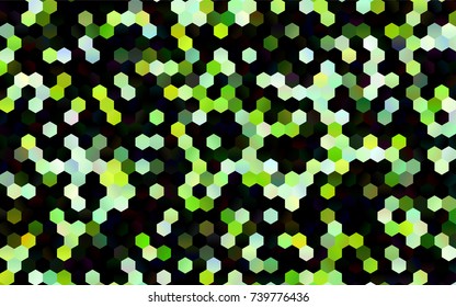 Dark Green vector polygonal illustration, which consist of hexagons. Hexagonal design for your business. Creative geometric background in Origami style with gradient