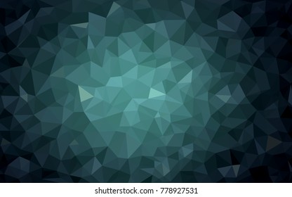 Dark Green vector polygonal illustration, which consist of triangles. Triangular design for your business. Creative geometric background in Origami style with gradient