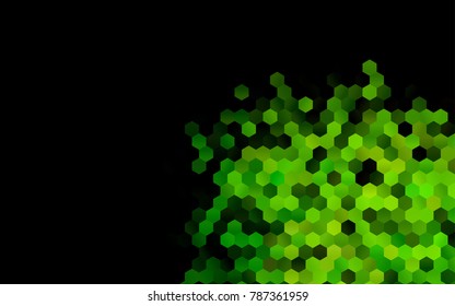 Dark Green vector polygonal illustration, which consist of hexagons. Hexagonal design for your business. Creative geometric background in Origami style with gradient