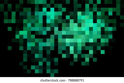 Dark Green vector polygonal illustration, which consist of rectangles. Rectangular pattern for your business design. Geometric background in Origami style with gradient. 