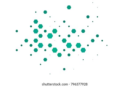 Dark Green vector polygonal illustration, which consist of hexagons. Hexagonal design for your business. Creative geometric background in Origami style with gradient