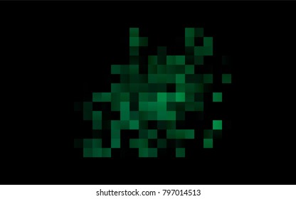Dark Green vector polygonal illustration, which consist of rectangles. Rectangular pattern for your business design. Geometric background in Origami style with gradient. 
