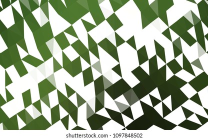 Dark Green vector polygonal pattern. Triangular geometric sample with gradient.  Triangular pattern for your business design.
