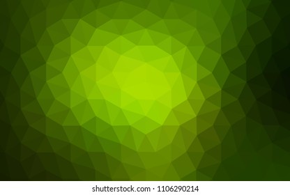 Dark Green vector polygonal pattern. Creative illustration in halftone style with triangles. Best triangular design for your business.