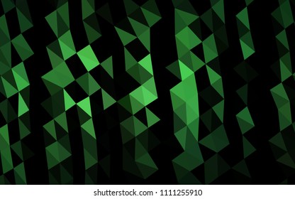 Dark Green vector polygonal pattern. A sample with polygonal shapes. Triangular pattern for your business design.