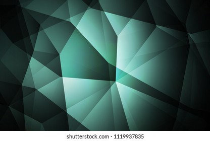 Dark Green vector polygonal pattern. Colorful illustration in abstract style with triangles. Completely new template for your banner.