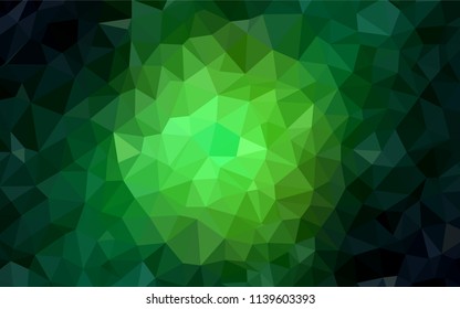 Dark Green vector polygonal pattern. A completely new color illustration in a polygonal style. Pattern for a brand book's backdrop.
