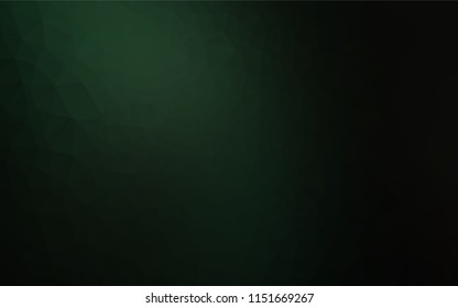 Dark Green vector polygonal pattern. Triangular geometric sample with gradient.  The elegant pattern can be used as part of a brand book.