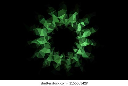 Dark Green vector polygonal pattern. A vague abstract illustration with gradient. A completely new design for your business.