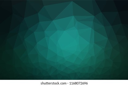 Dark Green vector polygonal pattern. A completely new color illustration in a vague style. A completely new design for your business.