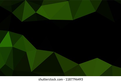 Dark Green vector polygonal pattern. A completely new color illustration in a vague style. The completely new template can be used for your brand book.
