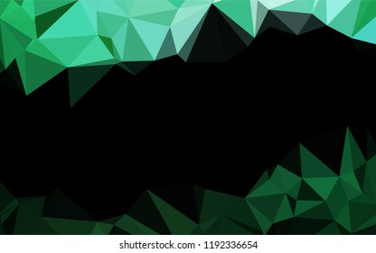 Dark Green vector polygonal pattern. Creative geometric illustration in Origami style with gradient. Triangular pattern for your business design.
