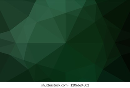 Dark Green vector polygonal pattern. Creative geometric illustration in Origami style with gradient. The polygonal design can be used for your web site.