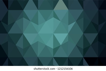 Dark Green vector polygonal pattern. Creative illustration in halftone style with triangles. Completely new template for your banner.