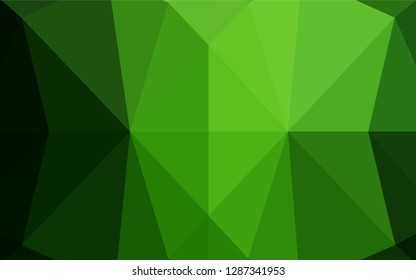 Dark Green vector polygonal pattern. Glitter abstract illustration with an elegant design. The template can be used as a background for cell phones.