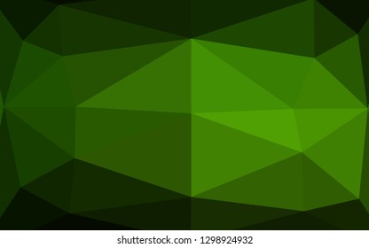 Dark Green vector polygonal pattern. A vague abstract illustration with gradient. Triangular pattern for your business design.