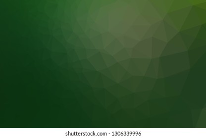 Dark Green vector polygonal pattern. A sample with polygonal shapes. Elegant pattern for a brand book.