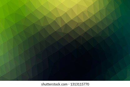Dark Green vector polygonal pattern. A vague abstract illustration with gradient. Completely new design for your business.