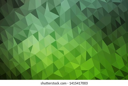 Dark Green vector polygonal pattern. Shining illustration, which consist of triangles. Brand new style for your business design.