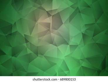 Dark Green vector polygonal pattern. Creative illustration in halftone style with gradient. The best triangular design for your business.