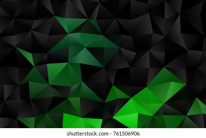 Dark Green vector polygonal pattern. An elegant bright illustration with gradient. Brand-new design for your business.