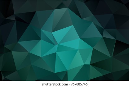 Dark Green vector polygonal pattern. Creative geometric illustration in Origami style with gradient. Triangular pattern for your business design.