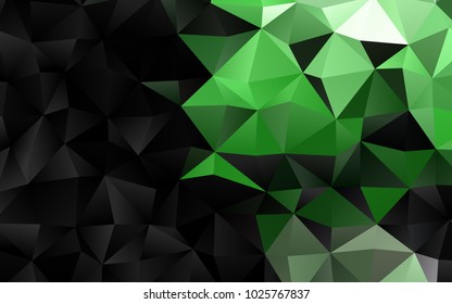 Dark Green vector polygonal template. Shining colored illustration in a brand-new style. The template can be used as a background for cell phones.